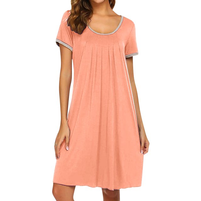 adviicd Robe d'Été pour Femme Robe d'Été Décontractée Mode pour Femmes Robe Maxi à Manches Courtes Longue Robe à Blocs de Couleur Rose, TTG