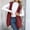 Wine, variant on HAiming Fleece Vest Hooded Cardigan for Women Open Front Solid Color Sleeveless Soft Comfy Jacket Trendy Coats