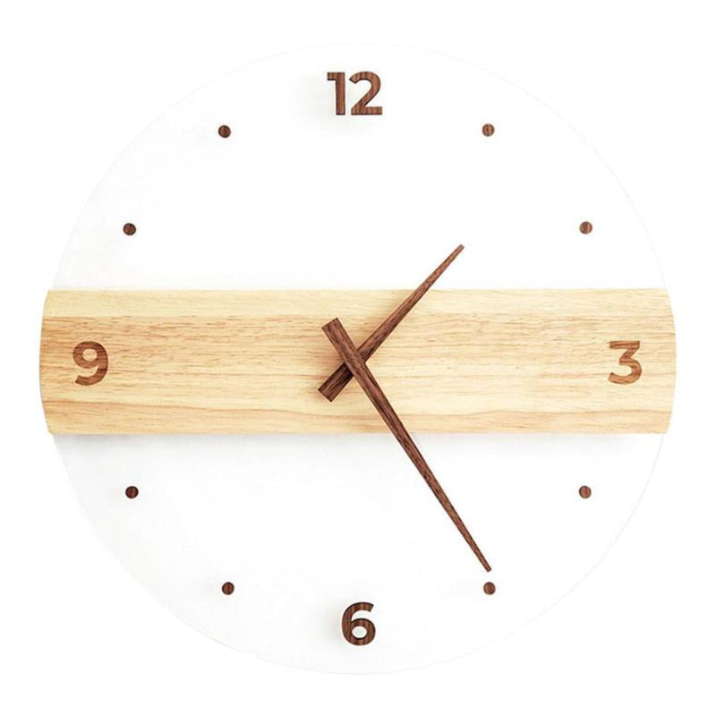 Arabic Numerals 2 MagiDeal Rustic Country Style Wooden Wall Clock Silent & Non-Ticking Battery Operated Decor Round Wall Clock 