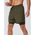 thumbnail image 4 of FEOYA Men's 2 in 1 Running Shorts Liner Male Quick Dry Athletic Shorts Breathable Gym Sweat Shorts Training Sports Basketball Shorts with Phone Pocket L, 4 of 7