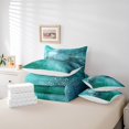 thumbnail image 4 of Modern Graffiti Bed in a Bag 7-Piece Abstract Turqoise Teal Watercolor Bedding Comforter Sets, Retro Tie Dye Oil Painting Bedding Twin Size with Fitted Sheet and Flat Sheet, 4 of 4