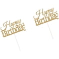 thumbnail image 2 of Lo mejor de Londres, paquete de 10 decoraciones para tartas de feliz cumpleaños, decoraciones doradas. Afortunado Sencillez, 2 of 3