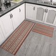 thumbnail image 2 of Boho Red Striped Ethnic Pattern Kitchen Rugs Sets Of 2,Anti Fatigue Kitchen Mat Rugs Non Slip Washable,Decorative Kitchen Floor Mats for Kitchen,Sink,Laundry,17"x30"+17"x47", 2 of 7
