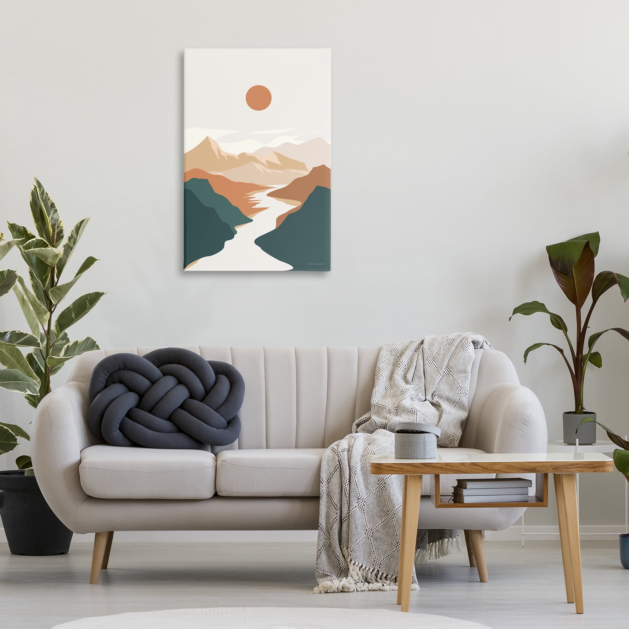 Stupell Industries Boho Mountain Valley Landscape & Nature Painting Wrapped Canvas Art Print Wall Art, 24 x 36