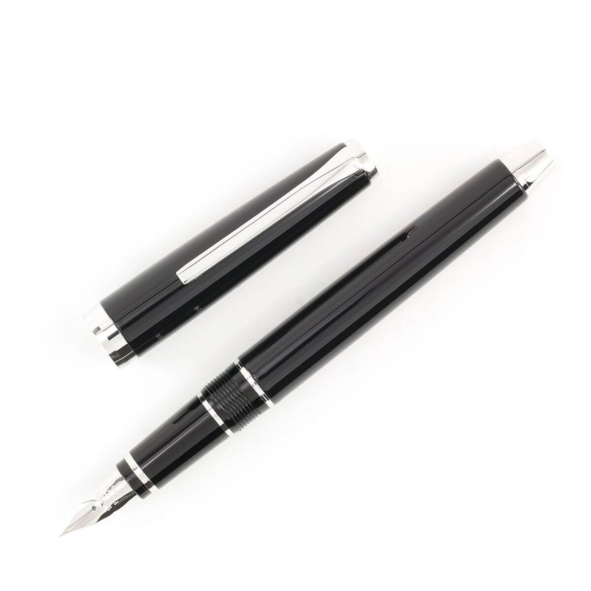 Pilot Metal Falcon Black Fountain Pen - Extra Fine