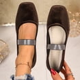 thumbnail image 2 of FRSASU Ladies Fashion Mary Jane Shoes -Flat Square Toe Low-Cut Casual Elegant Style Shoes Suitable for Daily Wear Brown, 2 of 9