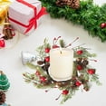 thumbnail image 4 of Christmas Candle Rings, Holiday Candle Wreaths, Artificial Red Berries and Cedarwood Garland for Pillar Candles, Plastic Table Centerpiece and Front Door Decoration, 4 of 7
