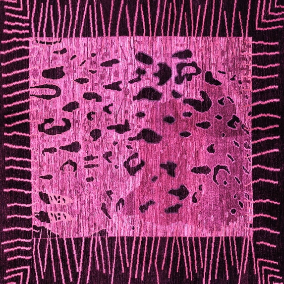 Ahgly Company Indoor Square Animal Pink Modern Area Rugs, 4' Square