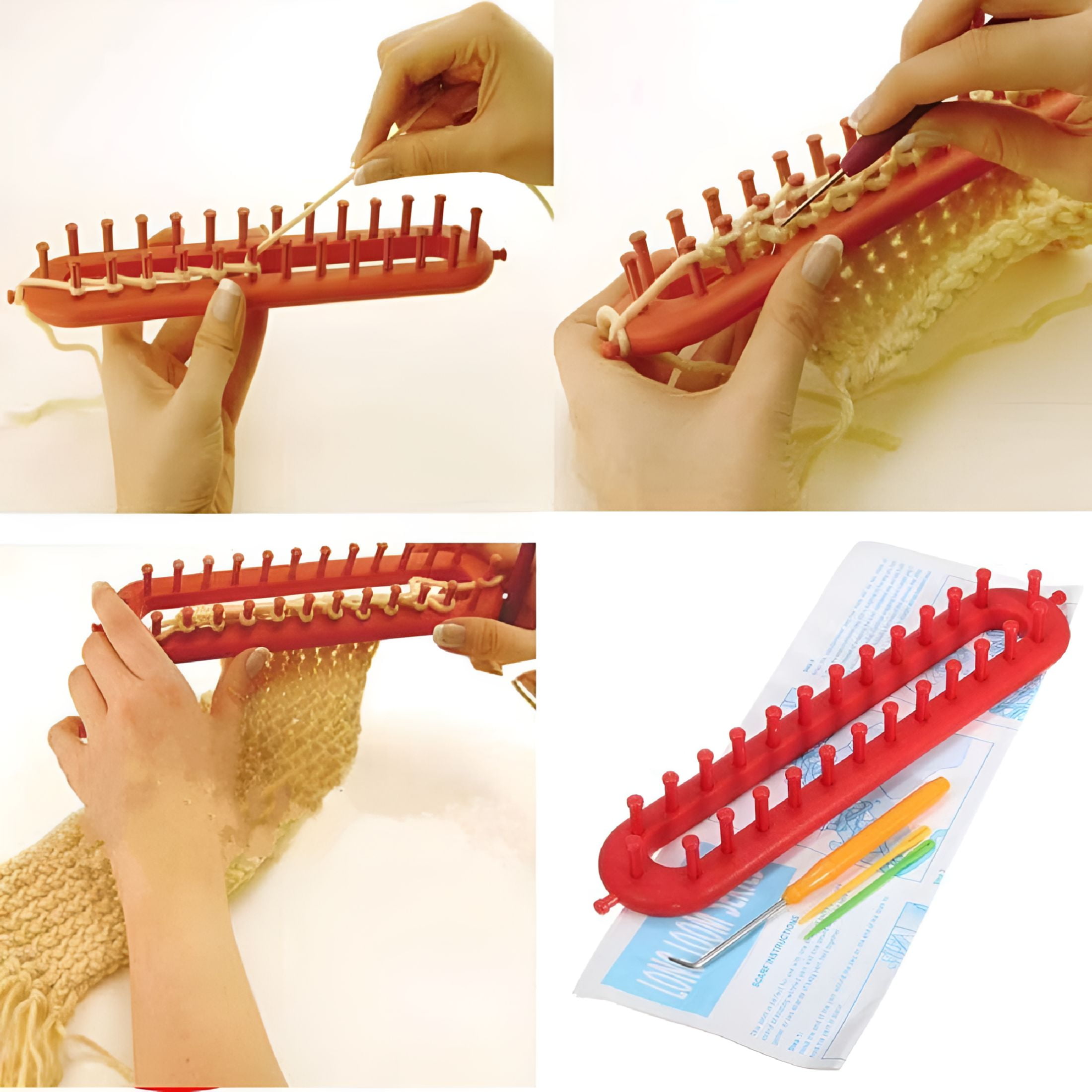 TUWAFE 2026 New 1Pcs Long Knitting Loom Diy Weaving Loom for Scarf Sweater Shawl Stitch Knit Weaving Tool with 62 Pegs for Crafts Diy Home