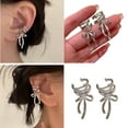 thumbnail image 2 of XISAOK Stylish Silver Color Bowknot Ribbon Ear Cuff Accessory Eye Catching Ear Clips, 2 of 9
