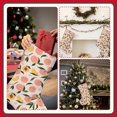 thumbnail image 7 of Wukai Peach With Leaves1 Print Christmas Stockings 18" Christmas Stocking Snowman Burlap Plaid Xmas Stocking Holiday Christmas Decoration Gifts for Family Kids, 7 of 7