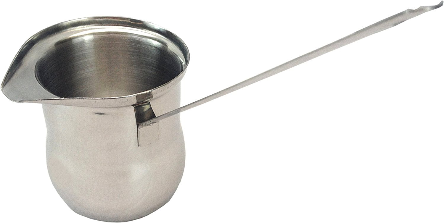 Premium Stainless Steel Large 23 ounce Turkish Coffee Pot Warmer with Handle / Butter Melting