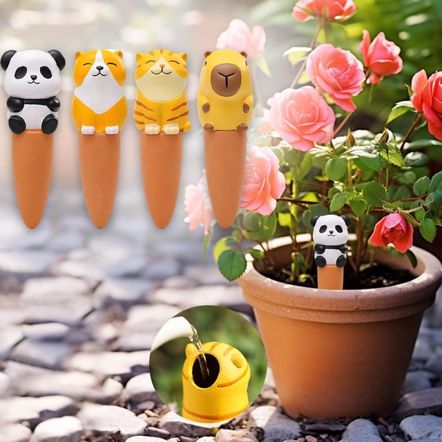 4pcs Plantador Pot de riego de goteo Auto -riego La planta de interior de bonsai lentamente de jardinería de los animales de los animales