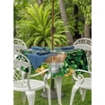 thumbnail image 2 of Outdoor Tablecloth with Umbrella Hole and Zipper, St. Patrick's Day Round Table Cloth 54 Inch Waterproof Tablecloth, Green Clovers Coin Buffalo Plaid Picnic Table Cover for Patio Camping, 2 of 7