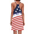 thumbnail image 4 of Women's Casual V-Neck Sundress, Sleeveless Summer Dress with Patriotic Print and Pockets, Comfortable Apparel for Festivals and Travel,Wine S, 4 of 5