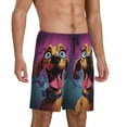 thumbnail image 6 of Mens Pajama Shorts, Cartoon Big-Eyed Dog Sleep Shorts Men Pajama Bottoms Lounge PJ Shorts with Pockets, 6 of 6