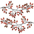 thumbnail image 3 of Decoración de Pared Dznils 2 Pzas de Hojas de Árbol de Metal Rojo, 3 of 9