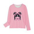 thumbnail image 6 of Fesfesfes Girls Sweatshirts Printed Sweatshirt Round Neck Pullover Girls Hoodie Kids Non Hooded Top Flower Tops, 6 of 6