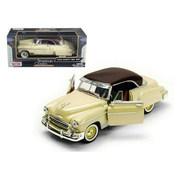 Motormax  1950 Chevrolet Bel Air Cream 1-24 Diecast Model Car