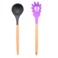 thumbnail image 1 of Juego de utensilios de cocina de silicona de 2 piezas - Juegos de herramientas y utensilios de cocina de regalo de cocina Silicona de madera, 1 of 5