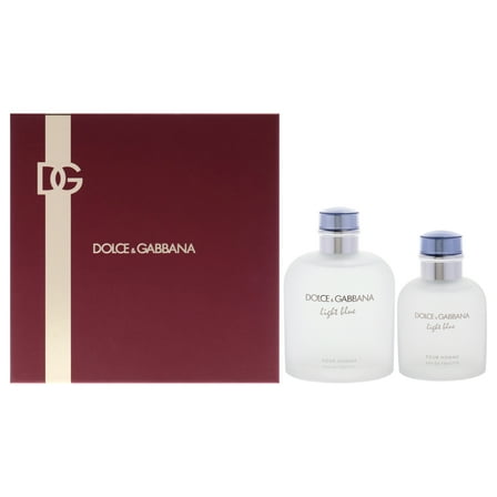 Light Blue by Dolce and Gabbana for Men - 2 Pc Gift Set 6.7oz EDT Spray, 2.5oz EDT Spray