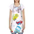 thumbnail image 2 of Fuzoiu Cute Transport Print Waterproof Apron, Kitchen Apron for Women Men Chef, Apron for Christmas Dinner Party Cooking Baking Crafting House Cleaning Kitchen, 2 of 7