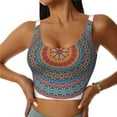 thumbnail image 2 of Haiem Mandala Pattern Womens Sports Bra - U Neck Padded Low Impact Yoga Bra Workout Crop Top Gym Moisture-Wicking Workout Vest -XX-Large, 2 of 9