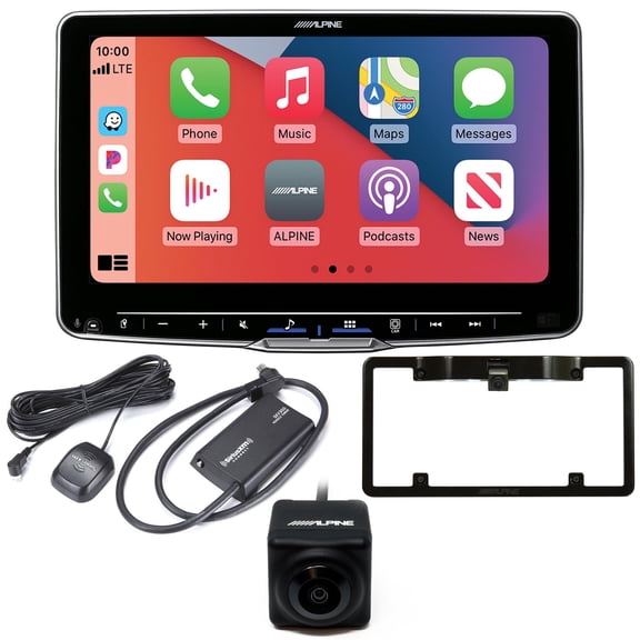 Alpine ILX-F509 Halo9 9" Receiver Compatible with Wireless Android Auto & Apple CarPlay with SXV300v1 Satellite Tuner, Frame and Back Up Cam