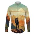 thumbnail image 3 of Camisa con solapa con estampado 3D de paisaje para hombre y mujer, camisas casuales de moda de manga larga, ropa de calle con botones, ropa unisex de gran tamaño, 3 of 5