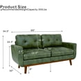 thumbnail image 5 of 65" Modern Minimalist Two-Seater Sofa with Breathable Fabric & Solid Wood Legs, for Living Room Apartment, Green, 5 of 13