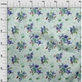 thumbnail image 2 of oneOone Viscose Jersey Dusty Green Fabric Leaves & Watercolor Flower Floral Quilting Supplies Print Sewing Fabric By The Yard 60 Inch Wide, 2 of 5