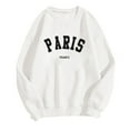 thumbnail image 3 of Wancir Women Long Sleeve PARIS Sweatshirts Round Neck Pullover Loose Lightweight Blouse Tops, 3 of 4
