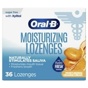 Oral-B Dry Mouth Lozenges, Orange Cream Flavor, 36ct