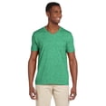 thumbnail image 1 of The Gildan Adult Softstyle 45 oz V-Neck T-Shirt - HTHR IRISH GREEN - M, 1 of 2