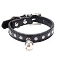 thumbnail image 2 of POINTERTECK Adjustable Pet Dog Crystal Rhinestone Bell Collar Soft Faux Leather Neck Strap, 2 of 7