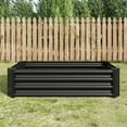 thumbnail image 7 of Raised Garden Bed, 4×2×1 ft Rectangle Raised Planter, Outdoor Patio Thickened Metal Raised Bed for Gardening Vegetables Flower Fruits, Black, 7 of 7