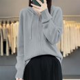 thumbnail image 4 of Women's Zip Up Hooded Cardigan Oversized Soft Warm Knit Sweater Casual Long Sleeve Open Front Fall Winter Pullover for Outdoors and Lounge, 4 of 7