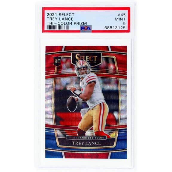 2021 Panini Select Tri-Color Prizm Trey Lance #45 RC /249 PSA 9