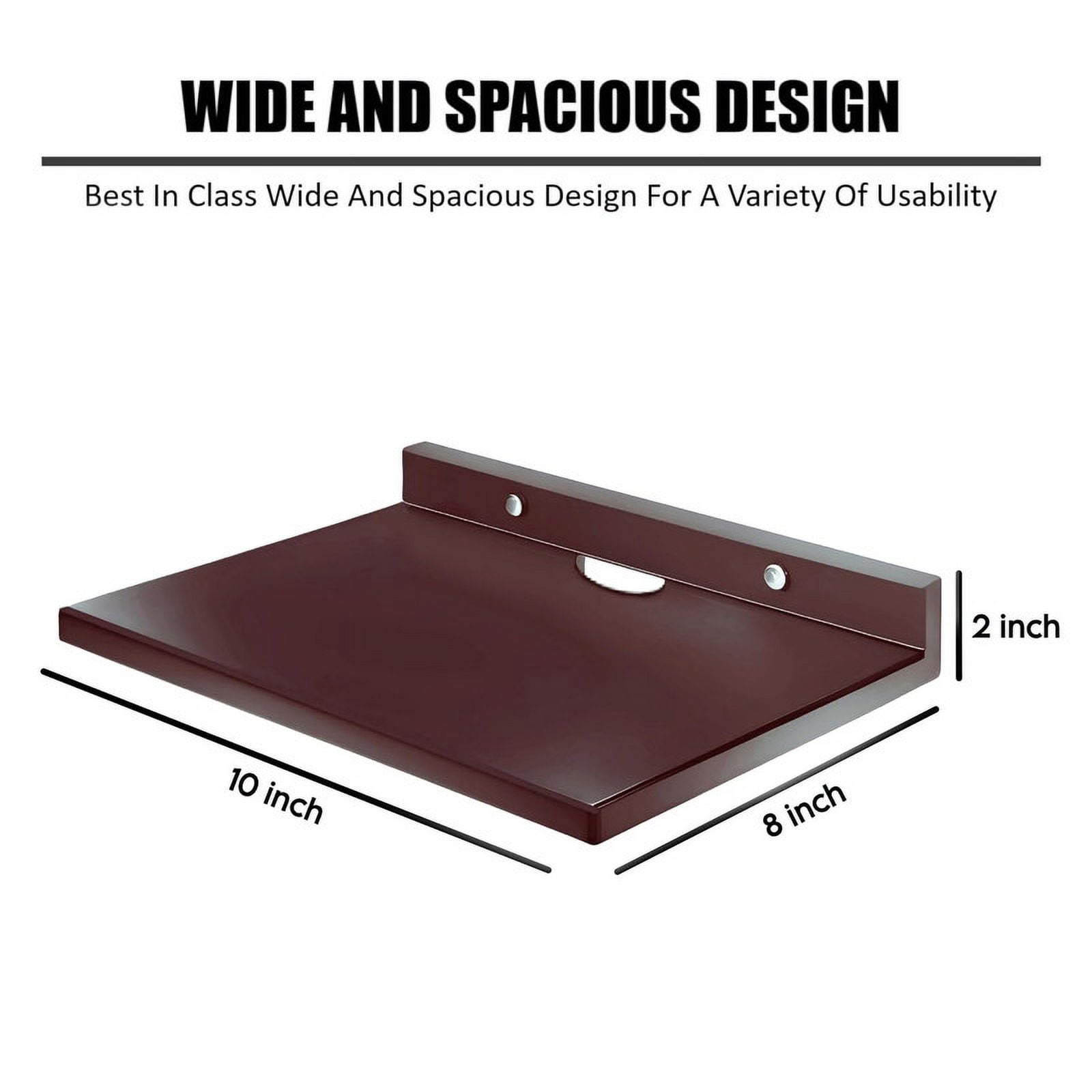 Wooden Set Top Box Stand | Wall Mount Shelf for WiFi Router, Speakers, Game Console, Remote & Streaming Device | Engineered Wood, Brown | 25 x 20 x 5 cm