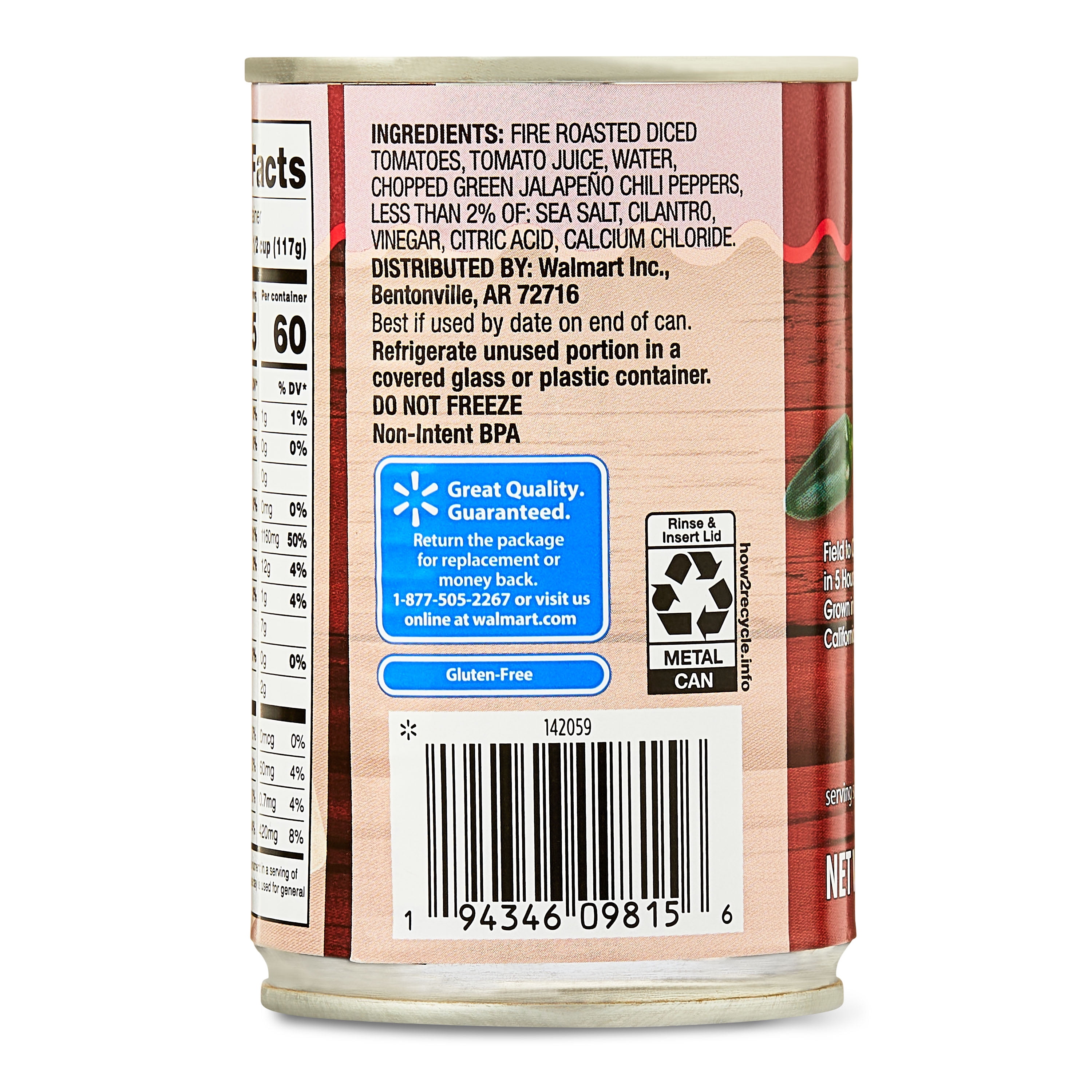 (12 pack) Great Value Fire Roasted Diced Tomatoes with Green Chiles, 10 oz