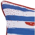 thumbnail image 3 of Jordan Manufacturing 18" x 18" Red, White and Blue Anchor Stripe Nautical Square Decorative Throw Pillow with Welt, 3 of 4