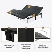 SHA CERLIN Upholstered Split King Size Ergonomic Adjustable Bed Frame with Motor 1.0, Motorized Head, Foot Incline & Wireless Remote Control, Adult