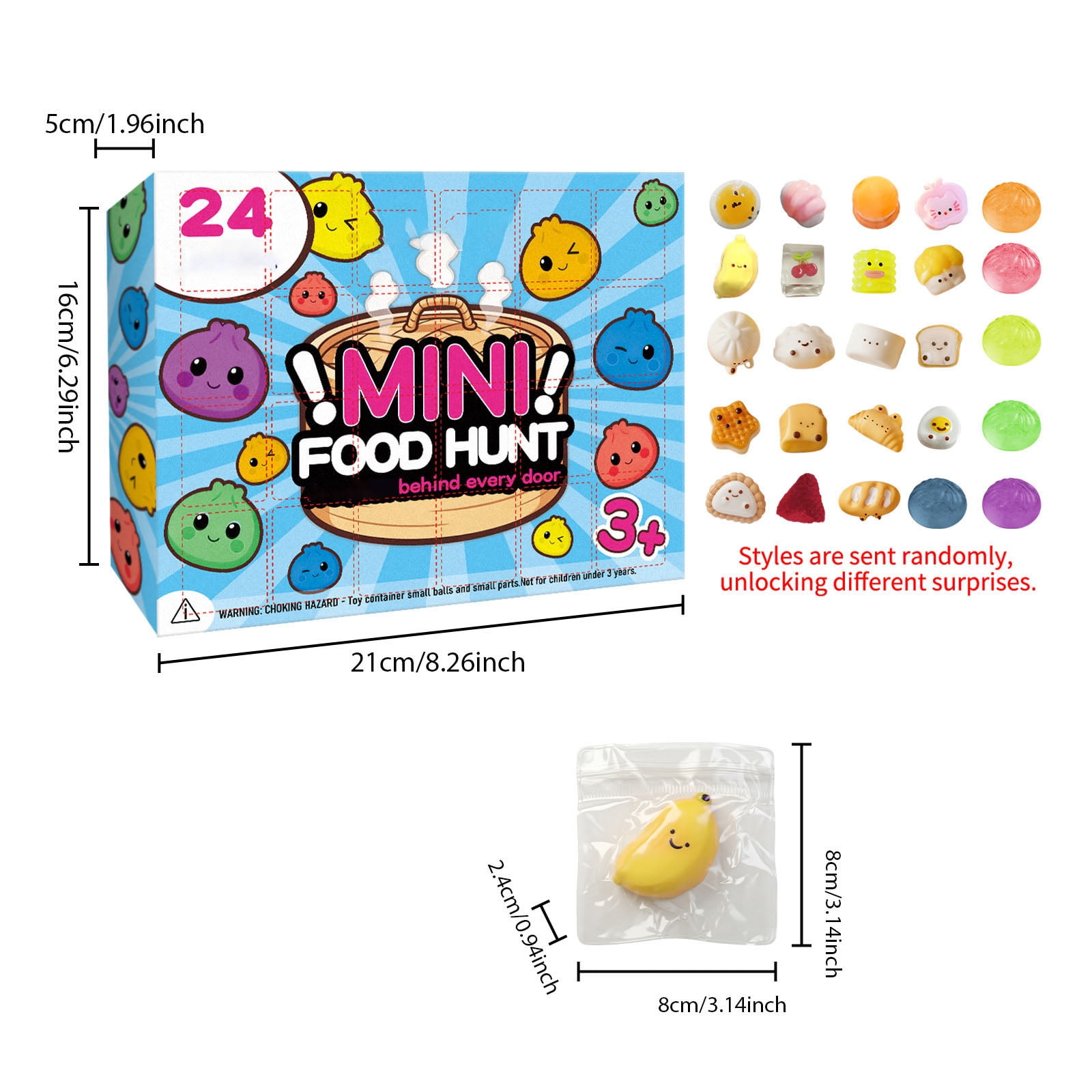 New Squishy 24 Mini Food Fidget Cute Soft Rubber stress Relief Gifts