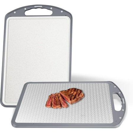 

Cutting Board Double Sided 304 Stainless Steel Cutting Board & Wheat Straw Cutting Board Non-Toxic Dishwasher Safe Ideal for Meat Vegetables Food-Grade Metal Cutting Board for Kitchen 16×11Inch
