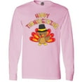 thumbnail image 3 of Inktastic Happy Thanksgiving Cute Turkey in Pilgrim Hat Long Sleeve T-Shirt, 3 of 5