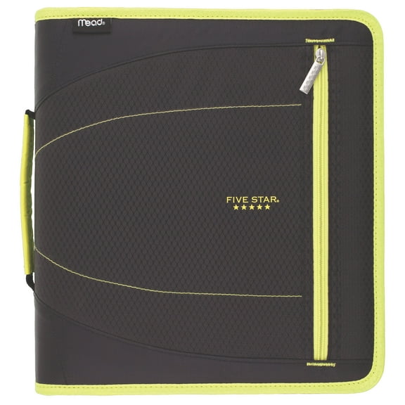 Five Star 2" Zipper Binder   File Folders, 380 Sheet Capacity, Assorted Colors (29083)