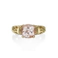 thumbnail image 3 of 14K Yellow Gold 2.00 CT natural peach/pink VS Morganite Ring Vintage Art Deco Filigree, 3 of 3