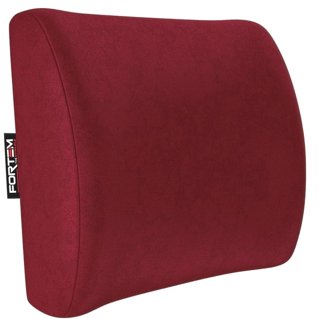 Cojín Lumbar Fortem Rojo Viscoelástico para Silla de Oficina y Escritorio con Funda Lavable
