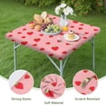 thumbnail image 4 of Red Strawberry Plants Fruit Square Fitted Tablecloth with Elastic Edge,Square Table Cover,Washable Elastic Table Cover for Home Kitchen Party Decor 36"x36", 4 of 6