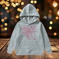 thumbnail image 2 of Byoo Toddler Girls' Sweatshirt Spider Web Heart Printed Hoodie Sweatshirts with Kangaroo Pocket School Active Pullover Top，Grey, 2 of 7